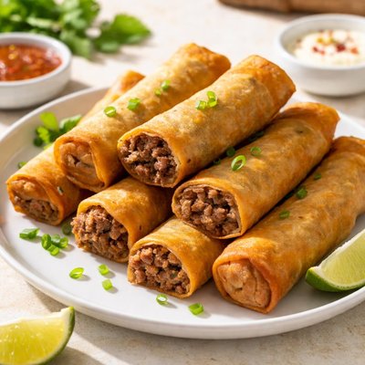 Beef fried spring rolls
