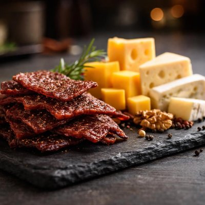 Beef jerky and cheese