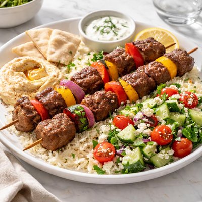 Beef kabob plate