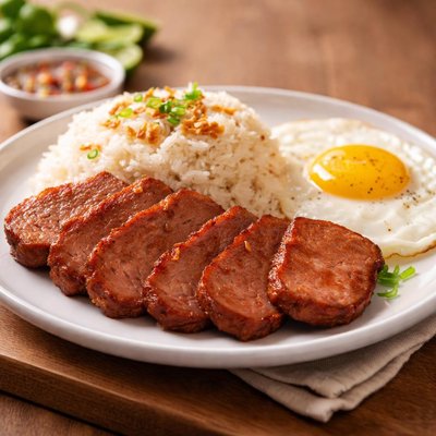 Beef loaf silog
