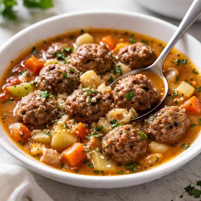 Beef meatball soup