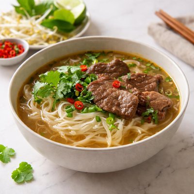 Beef noodle soup with vermecilli