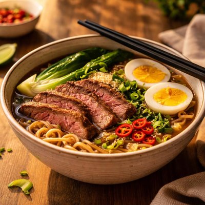 Beef ramen soup