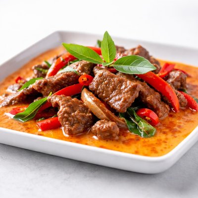Beef red curry thai chili