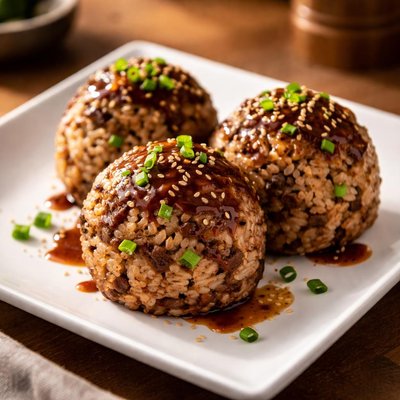 Beef rice ball