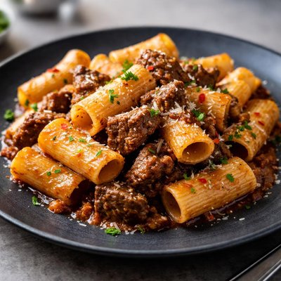 Beef rigatoni