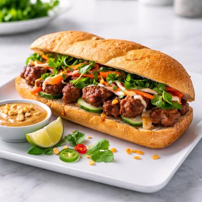 Beef satay banh mi