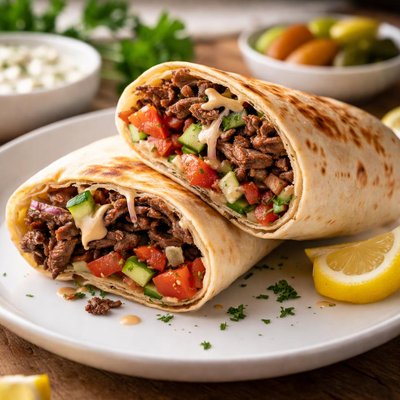 Beef shawarma wrap