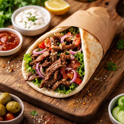 Beef shawerma sandwich