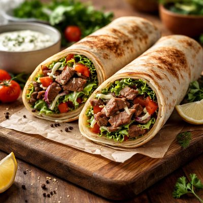 Beef shwarma wrap