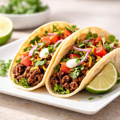 Beef soft shell taco