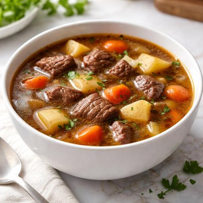 Beef soup with potatoes