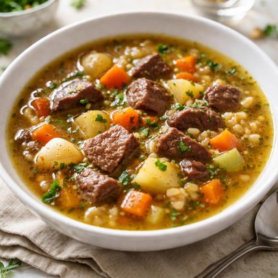 Beef soup with vegetables
