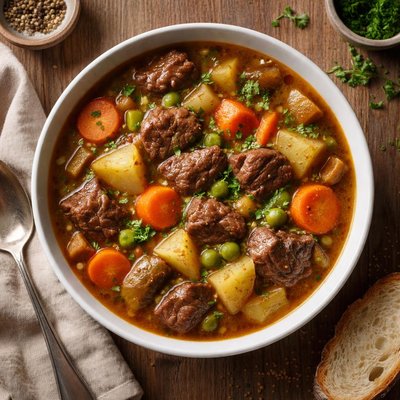 Beef soup with veggies