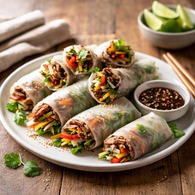 Beef spring rolls