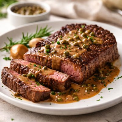 Beef steak with sauce