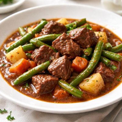 Beef stew with green beans