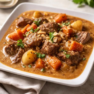 Beef stew with peanut butter