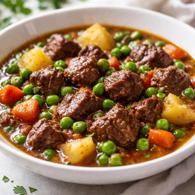 Beef stew with peas