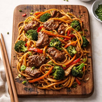 Beef stir-fried noodles