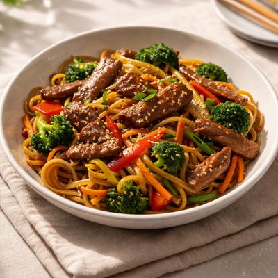 Beef stir-fry noodles