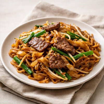 Beef stir fried ho fan