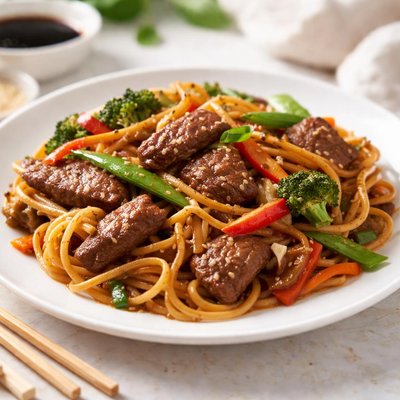 Beef stir fry noodles