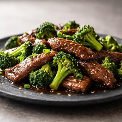 Beef stir fry with broccoli
