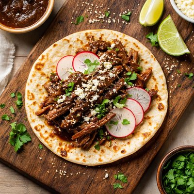 Beef taco with mole