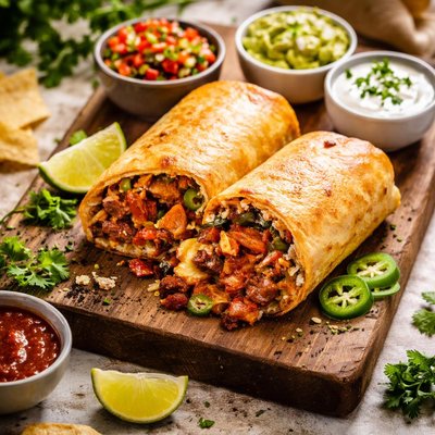 Beef tip chimichanga