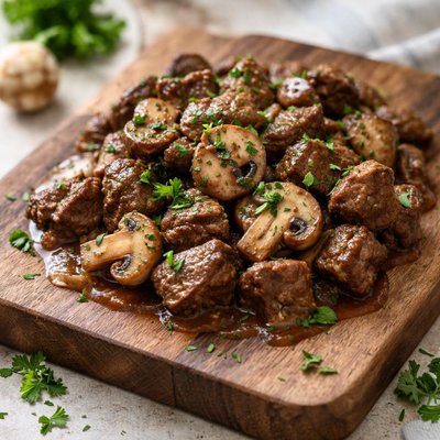 Beef tips with mushrooms