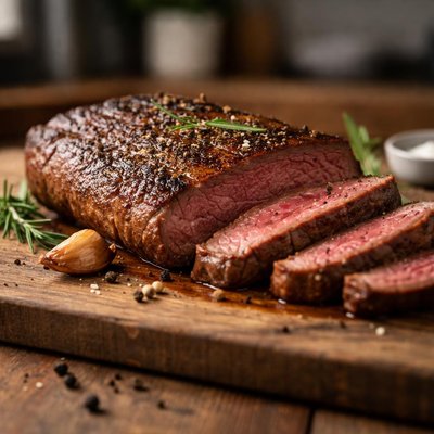 Beef top sirloin cap end steak