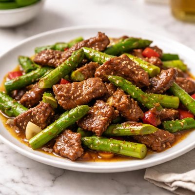 Beef with asparagus