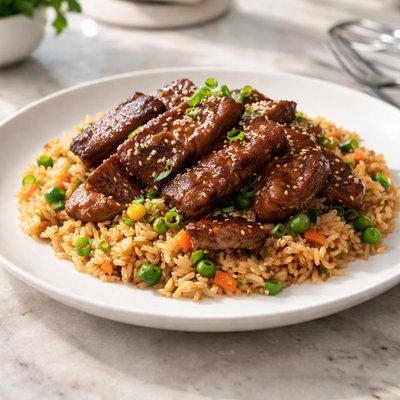 Beef with fried rice