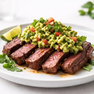 Beef with guacamole