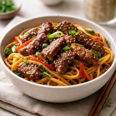 Beef with noodles