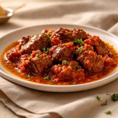 Beef with tomato sauce