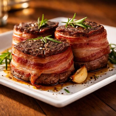 Beef wrapped bacon