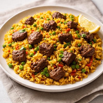 Beef yellow rice