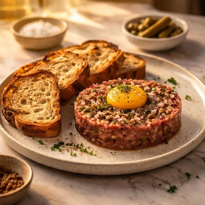 Beefe tartare with bread