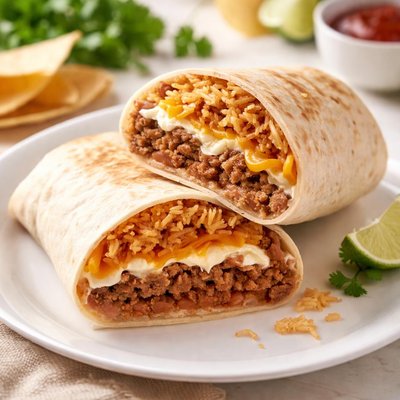 Beefy five layer burrito