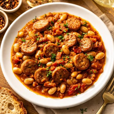 Beens and sausages stew