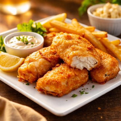 Beer battered codfish