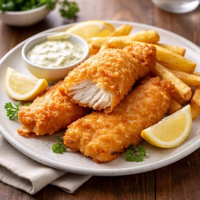 Beer battered haddock
