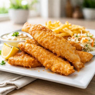 Beer battered perch