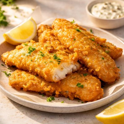 Beer battered sole