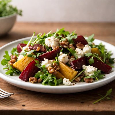 Beet and goat cheese salad