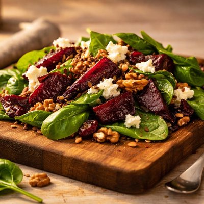 Beet and spinach salad