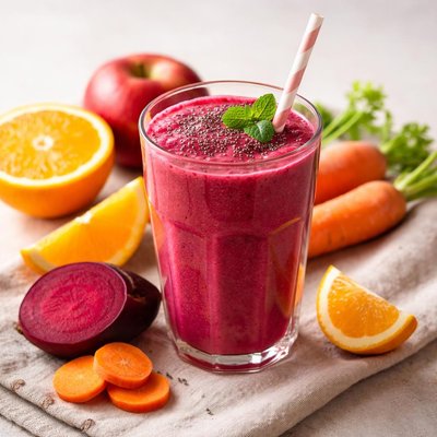 Beet carrot apple orange smoothie