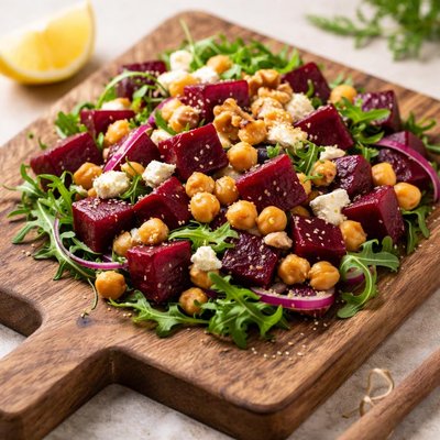 Beet chickpeas salad